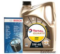 MOTOROEL TOTAL BOSCH OELFILTER F 026 407 094 QUARTZ ENERGY 9000 5W40 5L FUER...