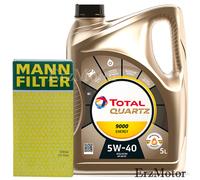 MOTOROEL TOTAL MANN OELFILTER W 719/13 QUARTZ ENERGY 9000 5W40 5L FUER MERCE...