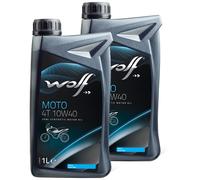 Motoröl Wolf MOTO 4T 29133 SAE 10W-40 2 X 1 Liter für Aprilia Honda Kymco Yamaha
