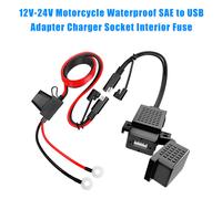 Motorrad 12V Wasserdicht SAE zu USB Adapter Ladegerät Steckdose Innen-Sicherung