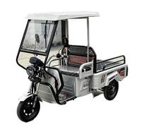 Motorrad Abdeckung Dreirad-Rahmen Dach Leinwand, Fahrerkabinen-Verdeck Mit Scheibenwischer, Abdeckung Für Elektro-Dreirad Mit Stahlrahmen, Elektrisches Lastendreirad(White,Small)