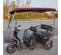 Motorrad Abdeckung Vollständig Geschlossenes Verdeck Für Dreiräder, Verdeck Für Elektro-Lastendreirad Mit Stahlrahmen, Abdeckung Für Lastendreiräder Im Außeneinsatz(Red,51.2x27.6in)