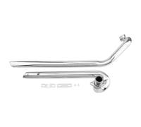 Motorrad-Auspuff Edelstahl Motorrad Auspuff Schalldämpfer Rohr Mit Schalldämpfern Für Yamaha V Star XVS1100 Classic(Chrome)