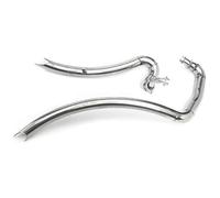 Motorrad Auspuff Mittelrohr Für Yamaha V Star Für Dragstar 1100 XVS1100 Schalldämpfer Slash Cut System Rohrleitblech Drag Pipes Mit Abnehmbare Zwischenauspuffrohr(Chrom)