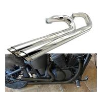 Motorrad-Auspuff Motorradteile Für H-ONDA Steed Für Shadow 400 600 VT400 VLX400 VT600 VLX600 Komplett-Auspuff-Doppelschalldämpfer(Silver)