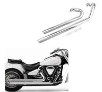Motorrad-Auspuff Motorradzubehör Auspuffschalldämpfer Für Yamaha V Star XVS1100 Für Benutzerdefiniertes Vollständiges Auspuffrohr-Kit(Chrome)
