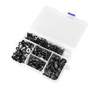 Motorrad-Befestigungs-Verkleidungsschrauben-Set, 177-teilig, Eloxierte Oberfläche, Kompakt, Einfache Installation, Motorrad-Verkleidungsschrauben-Set, Präzise für Motorräder (Schwarz)