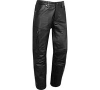 Motorrad- Biker Lederhose Herren Damen Bikerjeans - Fuente Lederjeans Motorrad Lederhose Cargo aus echtem Leder Rind Mild Schwarz (M, Schwarz)