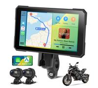 Motorrad Carplay Display 5 Zoll HD Touchscreen，Wireless CarPlay & Android Auto，IP67 Wasserdicht，Unterstützt DVR Aufnahme & Rückfahrkamera, Geeignet für Motorräder
