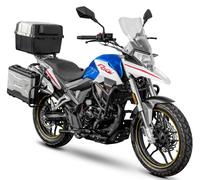 Motorrad CYCLONE "RX1 Pro, 125, E5+, Adventure", blau, weiß, schwarz, Motorroller, mit Topcase, 99 km/h, 11 kW, 15 PS, ABS, 125er Adventure, digitales Cockpit, B:82,2cm H:128cm L:209,8cm (63938243-0)