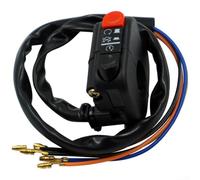 Motorrad Ein/Aus Lenkerschalter mit langem Draht, ideal für Lenker mit 7/8 Zoll Durchmesser (Schwarz)