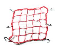Motorrad Gepäcknetz rot mit 6 Haken 40 x 40 cm im ungespannten Zustand