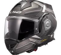 LS2 Klapphelm Advant X Carbon Horizon Silber Grau FF901 Motorrad Helm + dunkles Visier S (55-56cm)