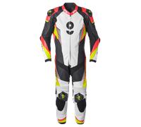 GMS GRC-1 1-Teiler Motorrad Lederkombi, schwarz/rot/gelb, Größe 48