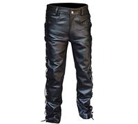 Motorrad Lederhose Herren - Lederjeans Herren Schwarz Leder Hose Stretch Biker Männer Hosen Motorradhose Herrenhosen Pants Kunstlederhose Herrenhose Bottoms Jogginghose Trousers for Men