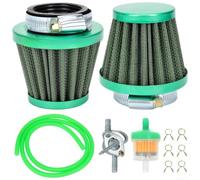 Motorrad Luftfilter 38mm Pilzform Edelstahl Mesh Vergaser Einsatz Air Filter Pod für ATV Go-Kart Rasenmäher Kettensäge(Green)