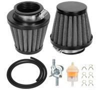 Motorrad Luftfilter 38mm Pilzform Edelstahl Mesh Vergaser Einsatz Air Filter Pod für ATV Go-Kart Rasenmäher Kettensäge(Black)