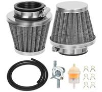 Motorrad Luftfilter 38mm Pilzform Edelstahl Mesh Vergaser Einsatz Air Filter Pod für ATV Go-Kart Rasenmäher Kettensäge(Silver)