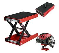 Motorrad-Mittelscherenhebebühne, hydraulische Scherenhebebühne für Geländefahrzeuge, Hochleistungs-Stahl-Motorrad-Reparaturhebebühne, breiter Hebebühnenständer, einstellbare Höhe von 3,6 Zoll bis 1