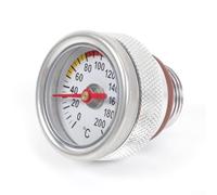 Motorrad-Öltemperaturanzeige, 0 bis 200 Grad, Gehäuse aus Aluminiumlegierung, M30 x 1,5, M20 x 1,5, Gewindemontage Kompatibilität (Silber M20 x 1,5)