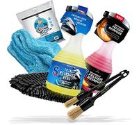 Motorrad Reinigung & Trocknen Bundle - Dr. Wack S100 Total Reiniger 0,75L + S100 Felgenreiniger 0,5L+ Nuke Guys Gamma Dryer Trockentuch + 2x Nuke Guys Pinsel + detailmate Waschhandschuh