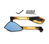 Motorrad-Rückspiegel Motorrad RearView Außenspiegel Für MOTO Für GUZZI V 100 V100 Lenker Flügel Spiegel Grad Drehbare Motorrad-Seitenspiegel(Gold)