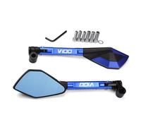 Motorrad-Rückspiegel Motorrad RearView Außenspiegel Für MOTO Für GUZZI V 100 V100 Lenker Flügel Spiegel Grad Drehbare Motorrad-Seitenspiegel(Blau)