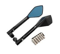 Motorrad Rückspiegel Passend Für Kawasaki Z750 Ninja 250 CNC ALUMINIUM Motorrad Rearview Außenspiegel 8mm 10mm(Black)