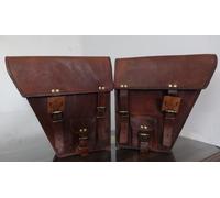 Motorrad Satteltaschen Echtleder Braun Packtaschen Leder 2 Seitentaschen Neu
