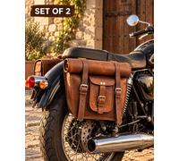 Motorrad Satteltaschen Ziege Leder Brown Seite Gepäcktasche Set 2 Handgemacht 1