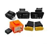 Motorrad Schalter 22mm Lenkerschalter mit Roter LED für lichtschalter für Scheinwerfer Nebelscheinwerfer Blinker Hupe für ATV für quad für Dirt Bike für e-bike Roller 7/8 Zoll Kippschalter Set Schwarz