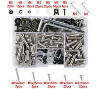 155 Teilig Motorrad Schraubenset Verkleidungsschrauben M5 M6 Aluminium Klemmen