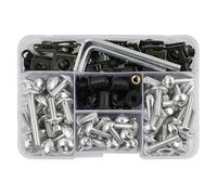 Motorrad Schraubensatz 190 Teiliges Schraubenset Motorrad Verkleidungsschrauben Kit Zubehörschraube Für Kawasaki Für ZX14R Für ZZR400 Für ZX7R(Silber)