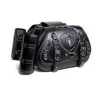 Motorrad Tasche für BMW CE 02 2024, Wasserdicht Leder Motorrad Seitentasche Retro Motorrad-Satteltaschen Gepäckträger-Seitentaschen mit Getränkehalter,B