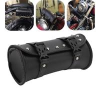 Motorrad Toolbag Werkzeug Leder Lenker Rolle Für Harley Chopper Tasche Schwarz