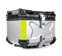 Motorrad Top Case Universal 45L 55L 65L 80L 100L Koffer Für Roller, Helmkoffer Motorradkoffer Wasserdicht Topcase Aluminium Rollerkoffer Motorrad-Heckkasten Mit Press-Lock-Schließsystem ( Color : Silb