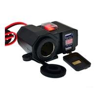 Motorrad USB Ladegerät 12V Dual Port LED Voltmeter