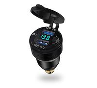 Motorrad Zigarettenanzünder-USB Ladegerät-Adapter für BMW Motorrad - QC 3.0 Doppelstecker USB Steckdose Ladegerät 12V, Schnell Handy Ladegerät, mit Schalter und Voltmeter