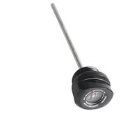 Motorrad Zubehör Öl Temperatur Ölmessstab Motor Tank Kappe W/Temperatur Gauge Ölthermometer Gewinde(Black)