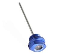 Motorrad Zubehör Öl Temperatur Ölmessstab Motor Tank Kappe W/Temperatur Gauge Ölthermometer Gewinde(Blue)