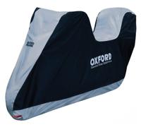 Motorradabdeckung mit Gepäckfach Oxford Aquatex schwarz-silber S