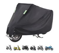 Motorradabdeckung Wasserdicht, Motorradplane Fahrrad Motorrad Garage Plane Indoor, UV-Beständiges Abdeckung für Motor Moped Roller Motorroller, Motorradplane mit Verschlusslöchern 255 * 90 * 125cm
