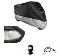 Motorradabdeckung zweifarbig gefüttert wasserdicht hagelfest 250 g Motorrad Roller und Maxibike mit Windschutzscheibe/Windschild + Koffer kompatibel mit S UZUKI Burgman AN 400 ABS