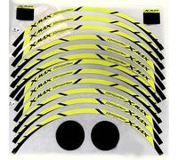 Motorradaufkleber Für Yamaha Xmax 300 125 Motorrad 15'' 14'' Radnabenaufkleber Reflektierende Felgenstreifen Klebeband Zubehör Aufkleber(Yellow)