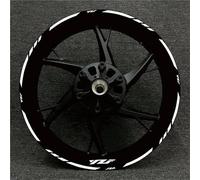Motorradaufkleber Motorrad-Radaufkleber Für Yamaha R1 R15 R125 R6 R7 MT-09 MT09 MT07 MT10 TRACER -Streifen Reflektierende Felgenaufkleber Zubehör(White)
