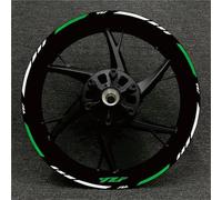 Motorradaufkleber Motorrad-Radaufkleber Für Yamaha R1 R15 R125 R6 R7 MT-09 MT09 MT07 MT10 TRACER -Streifen Reflektierende Felgenaufkleber Zubehör(Green)
