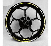 Motorradaufkleber Motorrad Rim Decals Zubehör Für Yamaha R1 R15 R125 R6 R7 MT-09 MT09 MT07 MT10 TRACER Reflektierende Rad Hub Aufkleber(Yellow)