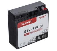 Accurat Sport GEL G19 Motorradbatterie 21Ah 12V (DIN 51913) YG51913 GEL12-19 GT20H-3