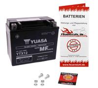 Motorradbatterie YTX12 YUASA, startbereit geladen, mit Pfand YTX12-BS Nachfolger