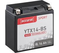 Accurat Sport AGM YTX14-BS Motorradbatterie 12Ah 12V (DIN 51214) CTX14-BS
